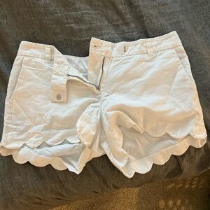 JCrew Women's White Scalloped Shorts